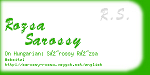 rozsa sarossy business card